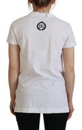 White Short Sleeve V-neck Cotton Top Blouse T-shirt
