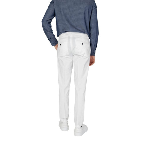 Beige Cotton Skinny Pants