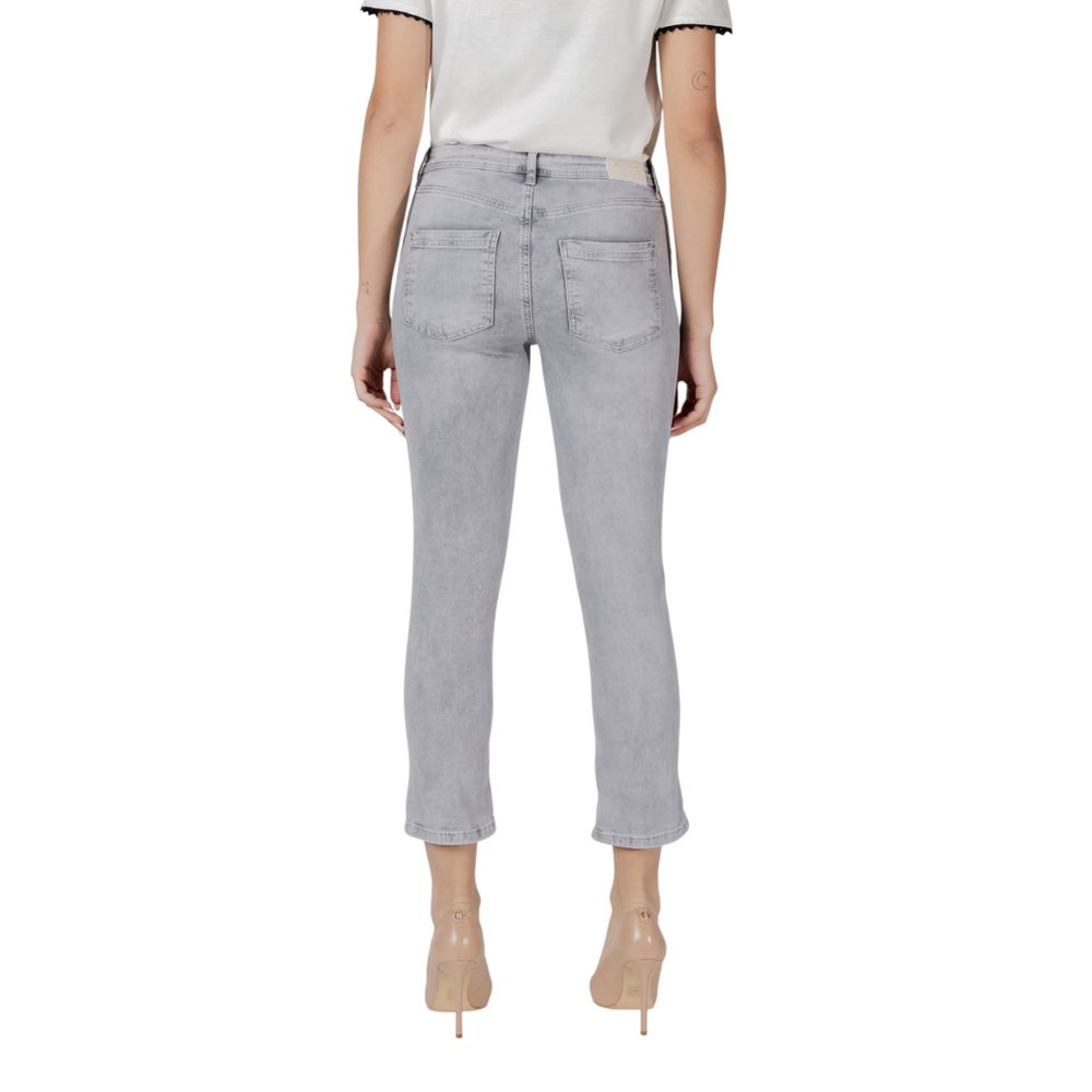 Gray Cotton Skinny Jeans